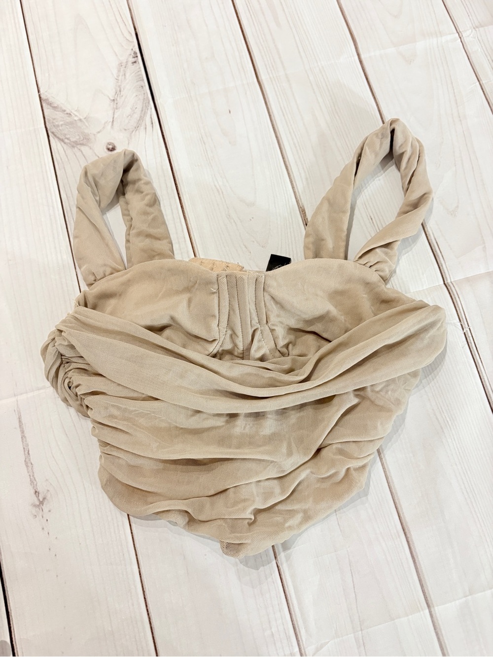 Windsor Beige Ruched Camisole with Twisted Straps